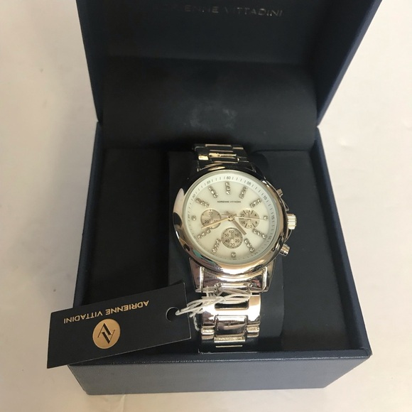 Adrienne Vittadini Crystal Chronograph Watch NEW - Picture 3 of 8
